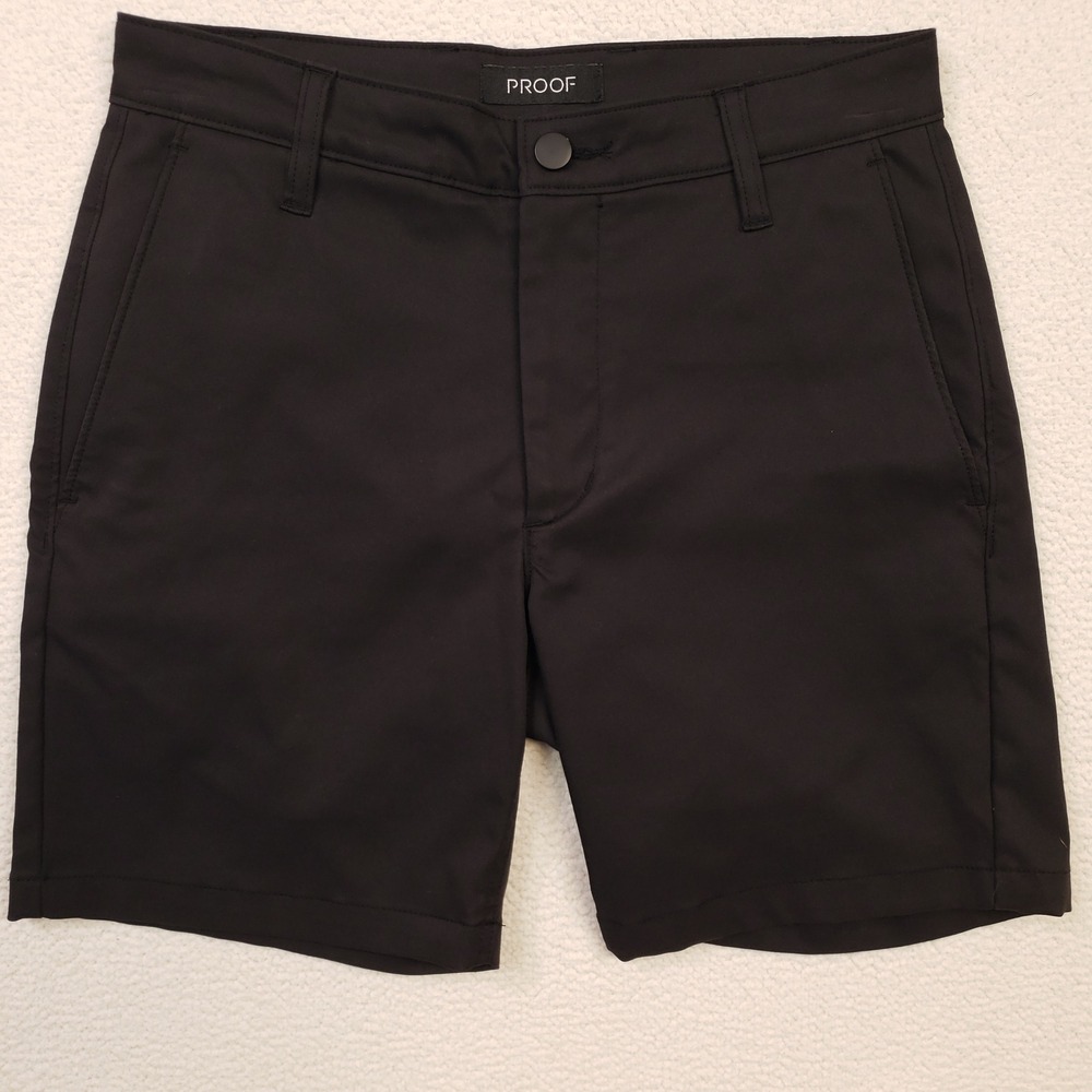 Proof Nomad Shorts Mens 28 Black 7 Inch Inseam Quick Dry Japanese Toray Twill